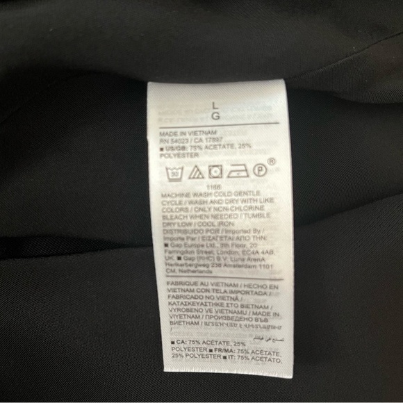 [L]Banana Republic Black CLAUDINE MINI DRESS Elegant Classic Satin - Picture 9 of 9